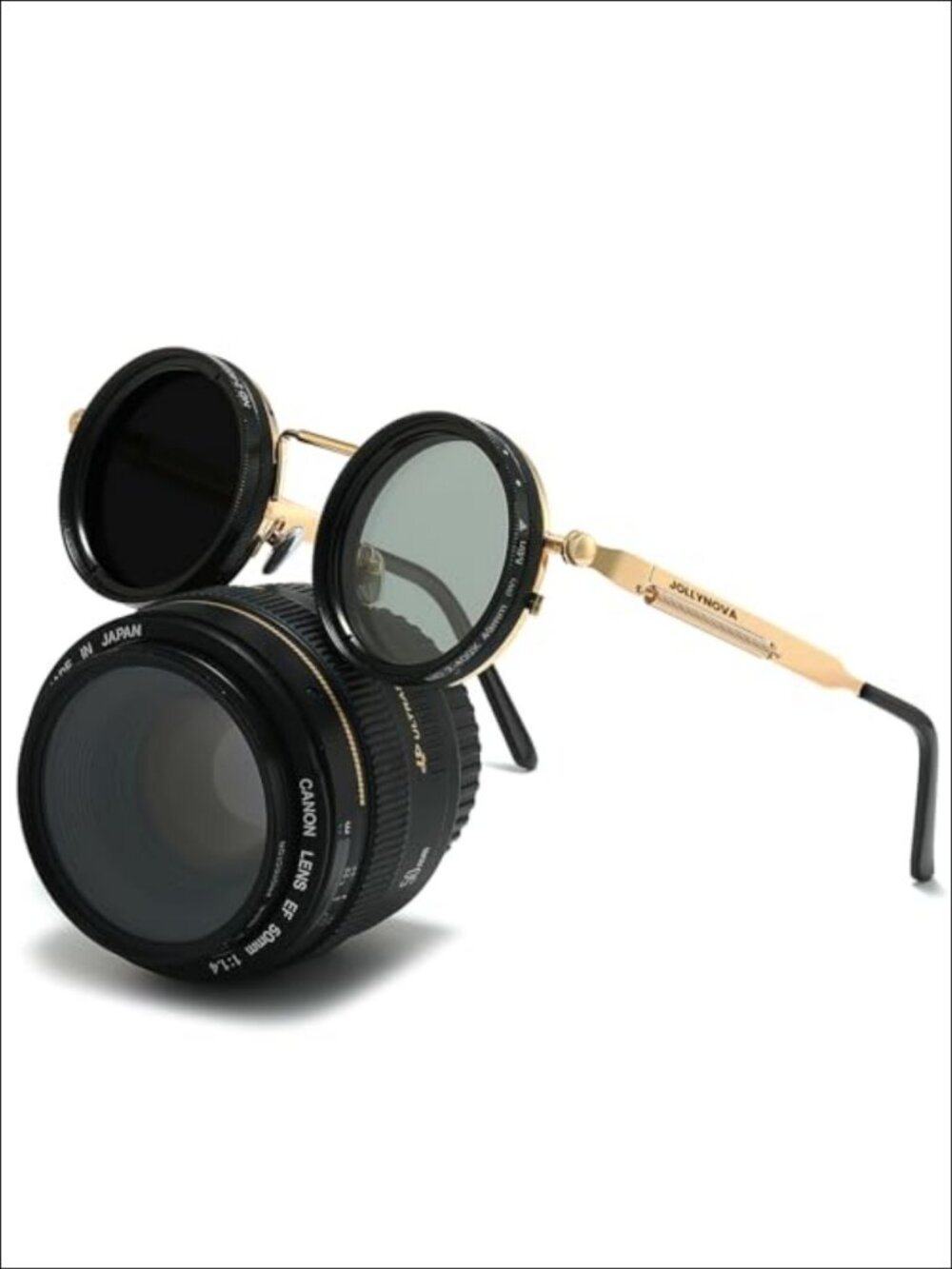 Steampunk Retro Metal Round Polarized Sunglasses Adjustable Tint ND Filter
